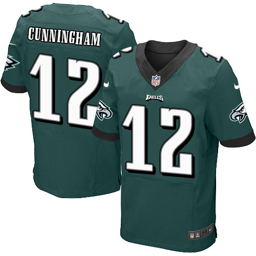 Men's Elite Randall Cunningham Nike Jersey Midnight Green Home - #12 NFL Philadelphia Eagles